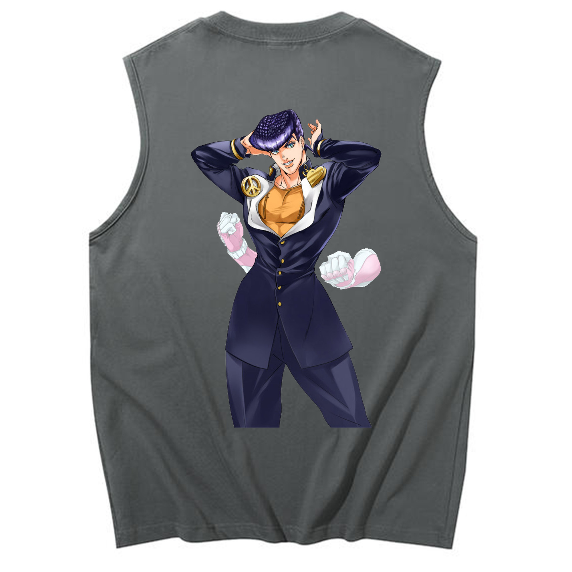 （画像用） ジョジョの奇妙な冒険 ひがしかた じょうすけ JoJo's Bizarre Adventure Higashikata Josuke コットン100％タンクトップ（背面プリント）